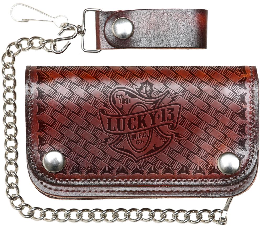 lucky 13 The OLD TIME Embossed 6” Chain Wallet Antiqued – Lucky13apparel