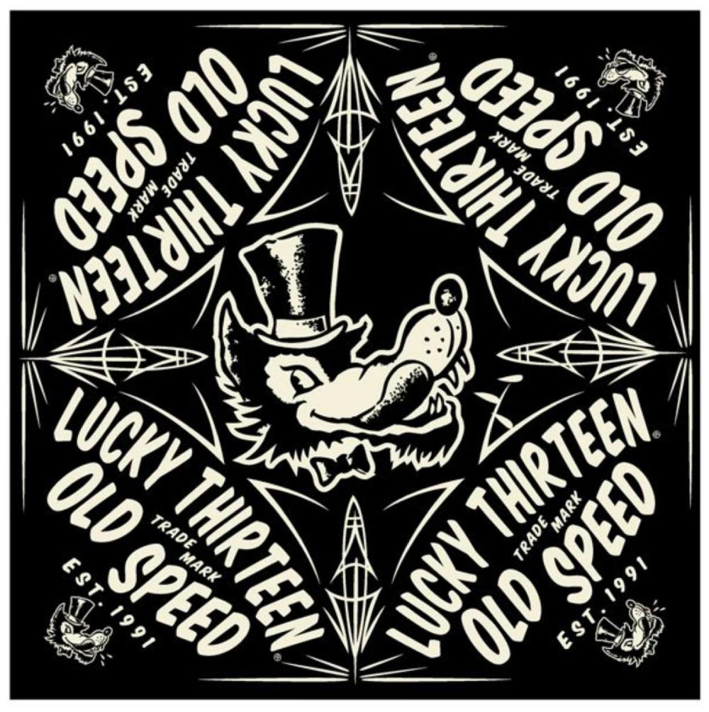 lucky 13 The OLD WOLF Bandanna by Lucky 13 Black – Lucky13apparel