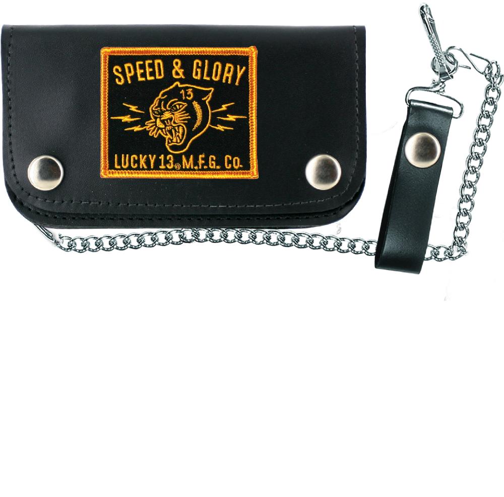 lucky 13 The PANTHER HEAD 6” Patch Wallet by Lucky 13 Black / Gold – Lucky13apparel