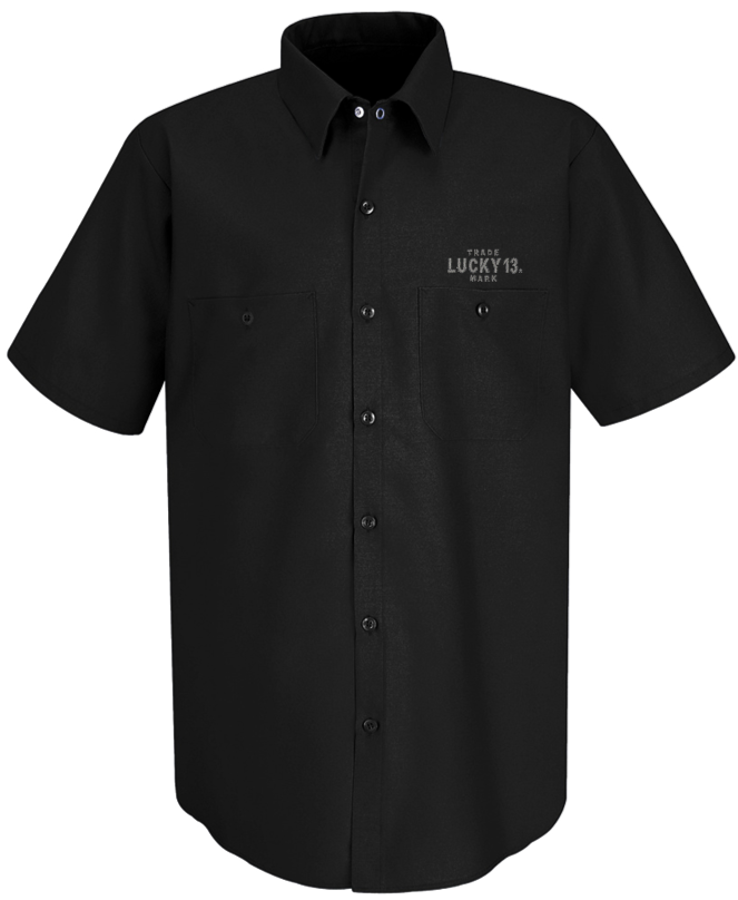 Lucky 13 The PISTON PIN UP Men’s Short Sleeve Work Shirt By Lucky 13 Black – Lucky13apparel
