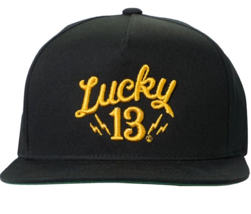Lucky 13 The “Shocker” Snapback Hat By Lucky 13 Black / Gold – Lucky13apparel