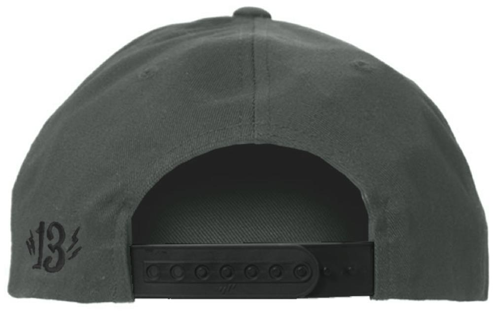 Lucky 13 The “Shocker” Snapback Hat By Lucky 13 Charcoal / Black – Lucky13apparel