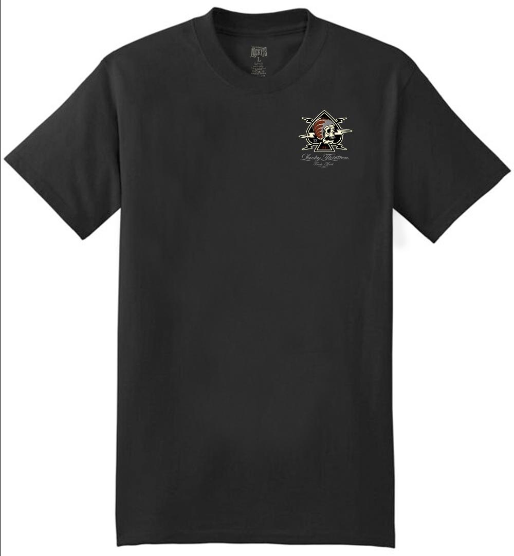 Lucky 13 THE SKULL BOBBER Men’s Short Sleeve Tee Shirt By Lucky 13 Black – Lucky13apparel