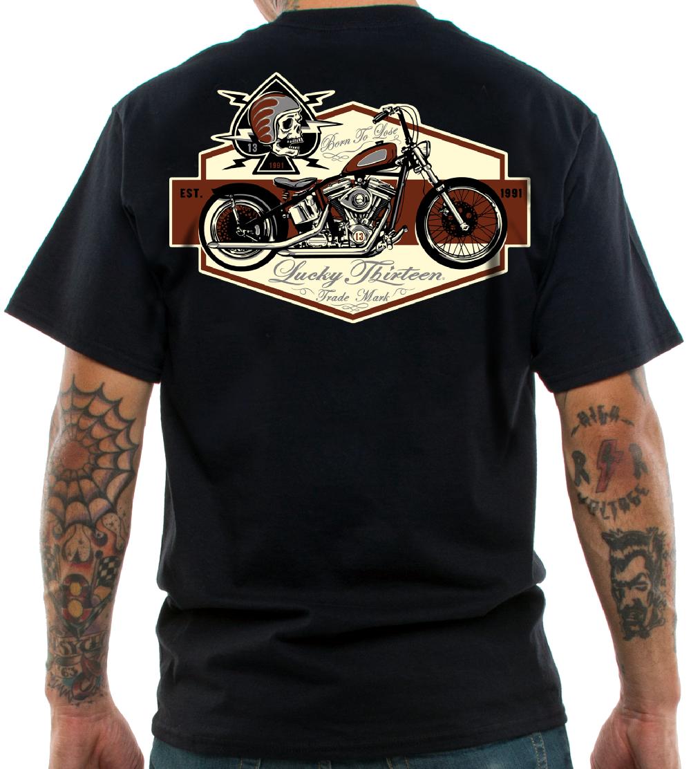 Lucky 13 THE SKULL BOBBER Men’s Short Sleeve Tee Shirt By Lucky 13 Black – Lucky13apparel
