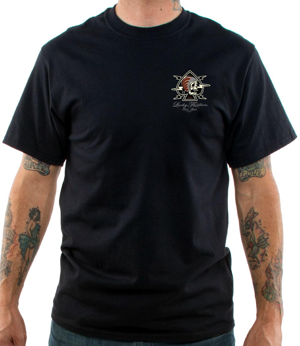 Lucky 13 THE SKULL BOBBER Men’s Short Sleeve Tee Shirt By Lucky 13 Black – Lucky13apparel