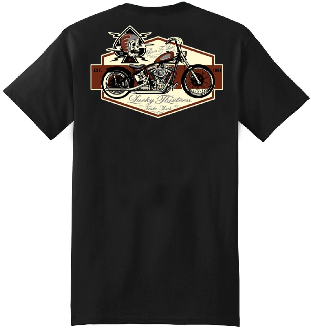 lucky 13 THE SKULL BOBBER Men’s Short Sleeve Tee Shirt By Lucky 13 Black – Lucky13apparel