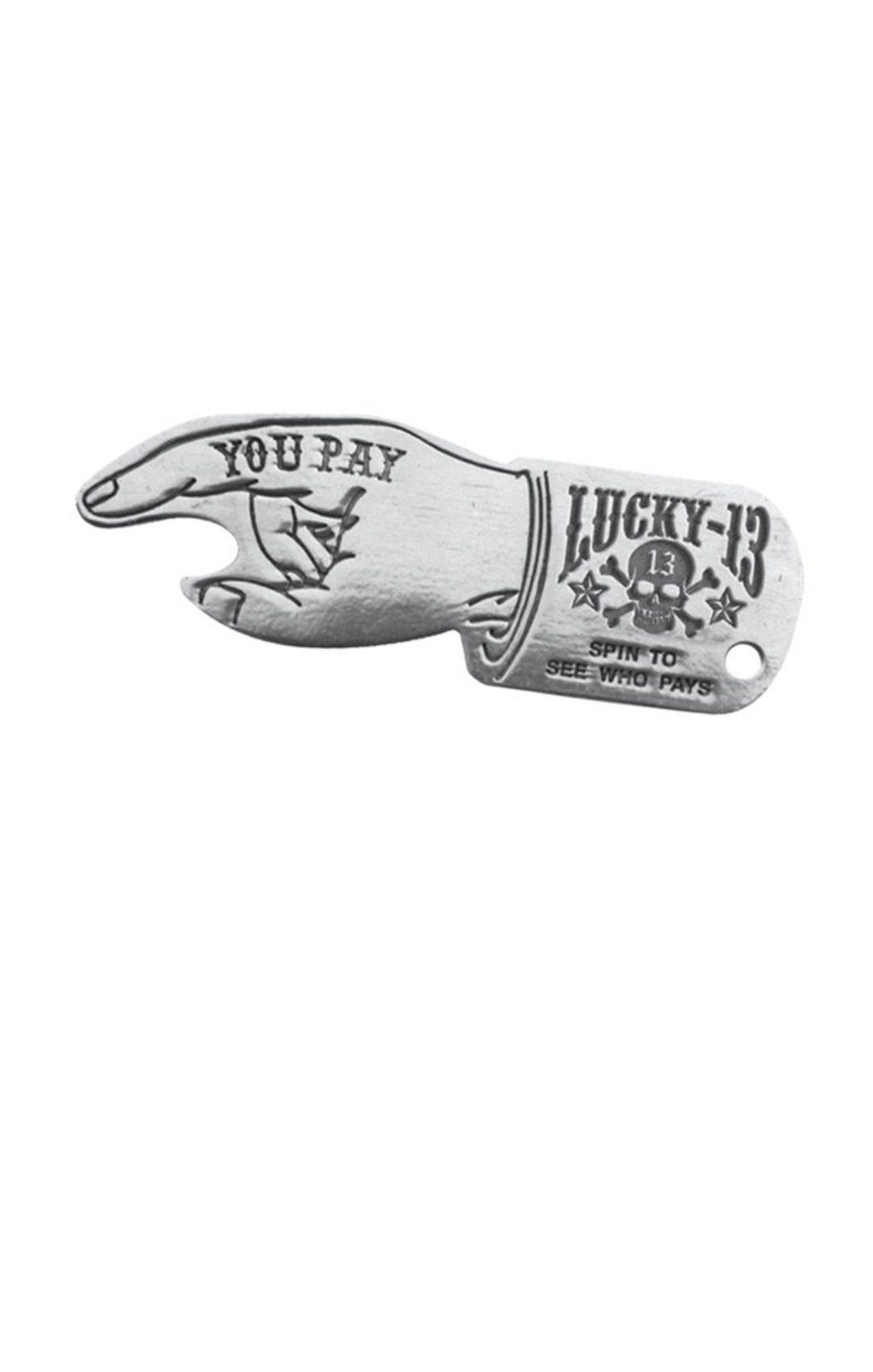 Lucky 13 The SKULL STARS Spinner Bottle Opener Keychain By Lucky 13 ZINC – Lucky13apparel