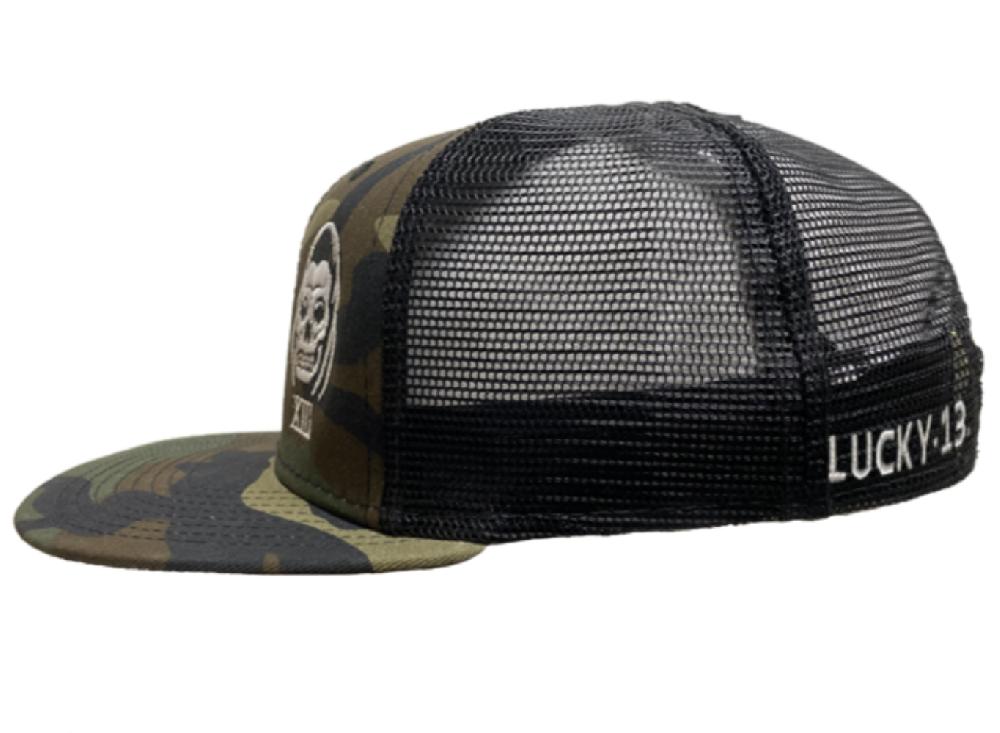 Lucky 13 The “Speed Reaper” Camo Snapback Trucker Cap By Lucky 13 Camouflage/Black – Lucky13apparel