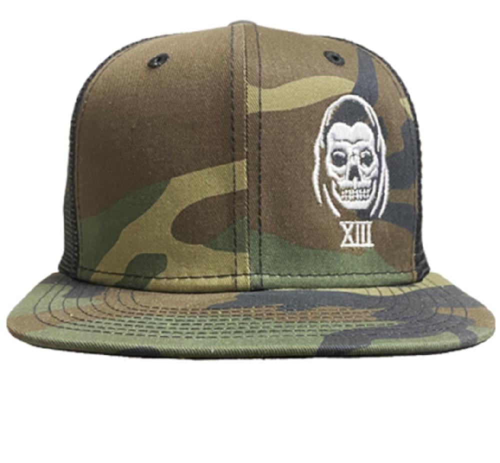 Lucky 13 The “Speed Reaper” Camo Snapback Trucker Cap By Lucky 13 Camouflage/Black – Lucky13apparel