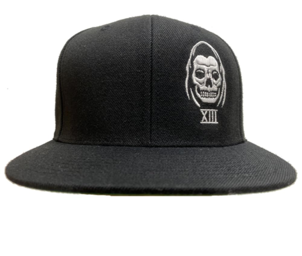 Lucky 13 The “Speed Reaper” Snapback Hat By Lucky 13 Blk/ Wht – Lucky13apparel