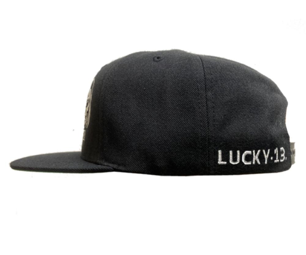 Lucky 13 The “Speed Reaper” Snapback Hat By Lucky 13 Blk/ Wht – Lucky13apparel
