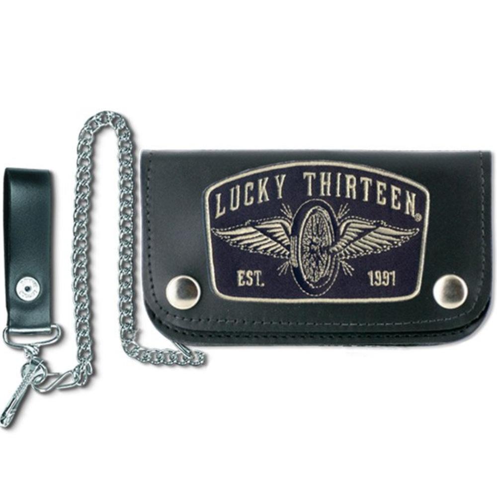 Lucky 13 The SPEEDSTER 6” Patch Wallet By Lucky 13 Black – Lucky13apparel