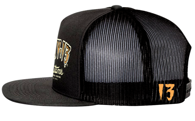 Lucky 13 The TIGER CUSTOM Poplin/mesh Snapback Trucker Cap With Transfer By Lucky 13 Black/black – Lucky13apparel