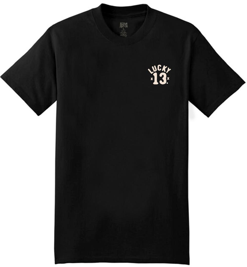 Lucky 13 The TOMCAT Men’s Short Sleeve Tee Shirt By Lucky 13 Black – Lucky13apparel