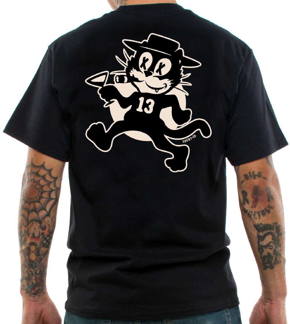 Lucky 13 The TOMCAT Men’s Short Sleeve Tee Shirt By Lucky 13 Black – Lucky13apparel