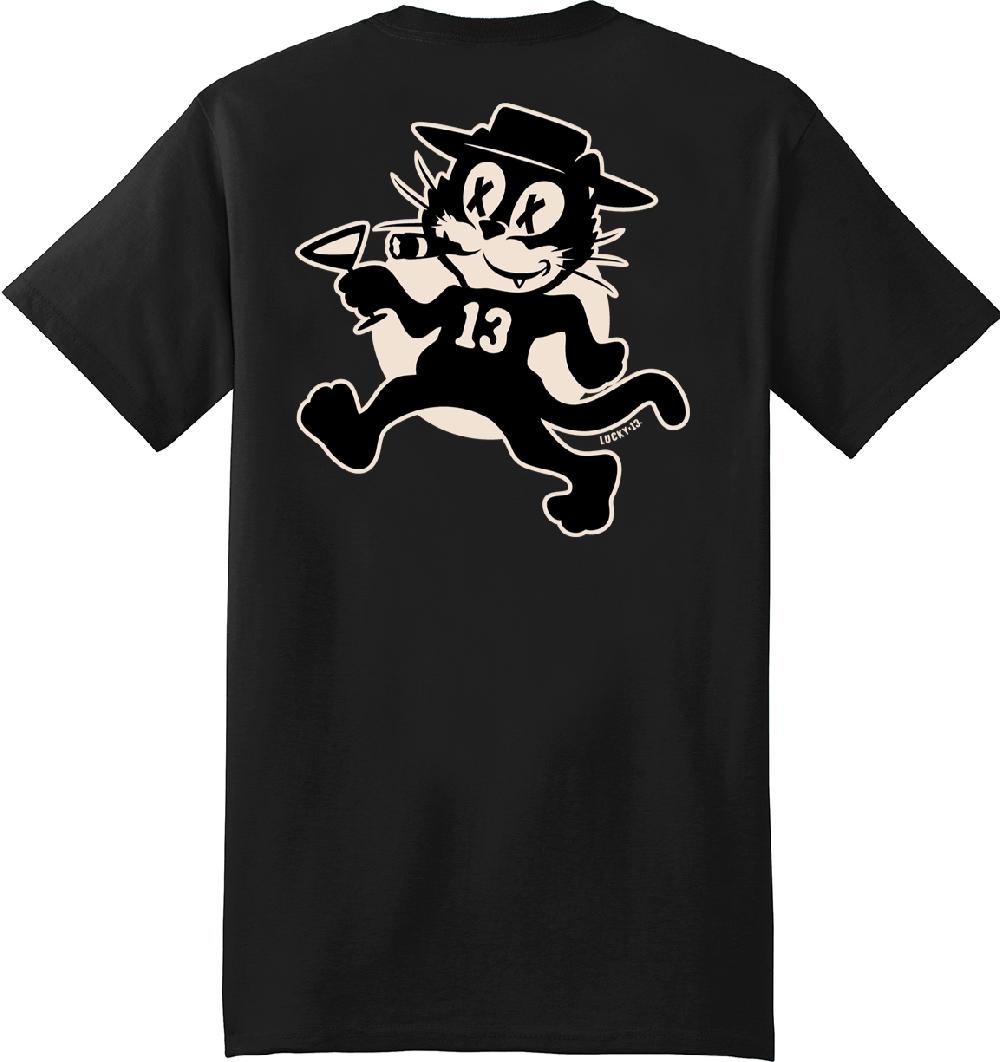 lucky 13 The TOMCAT Men’s Short Sleeve Tee Shirt By Lucky 13 Black – Lucky13apparel