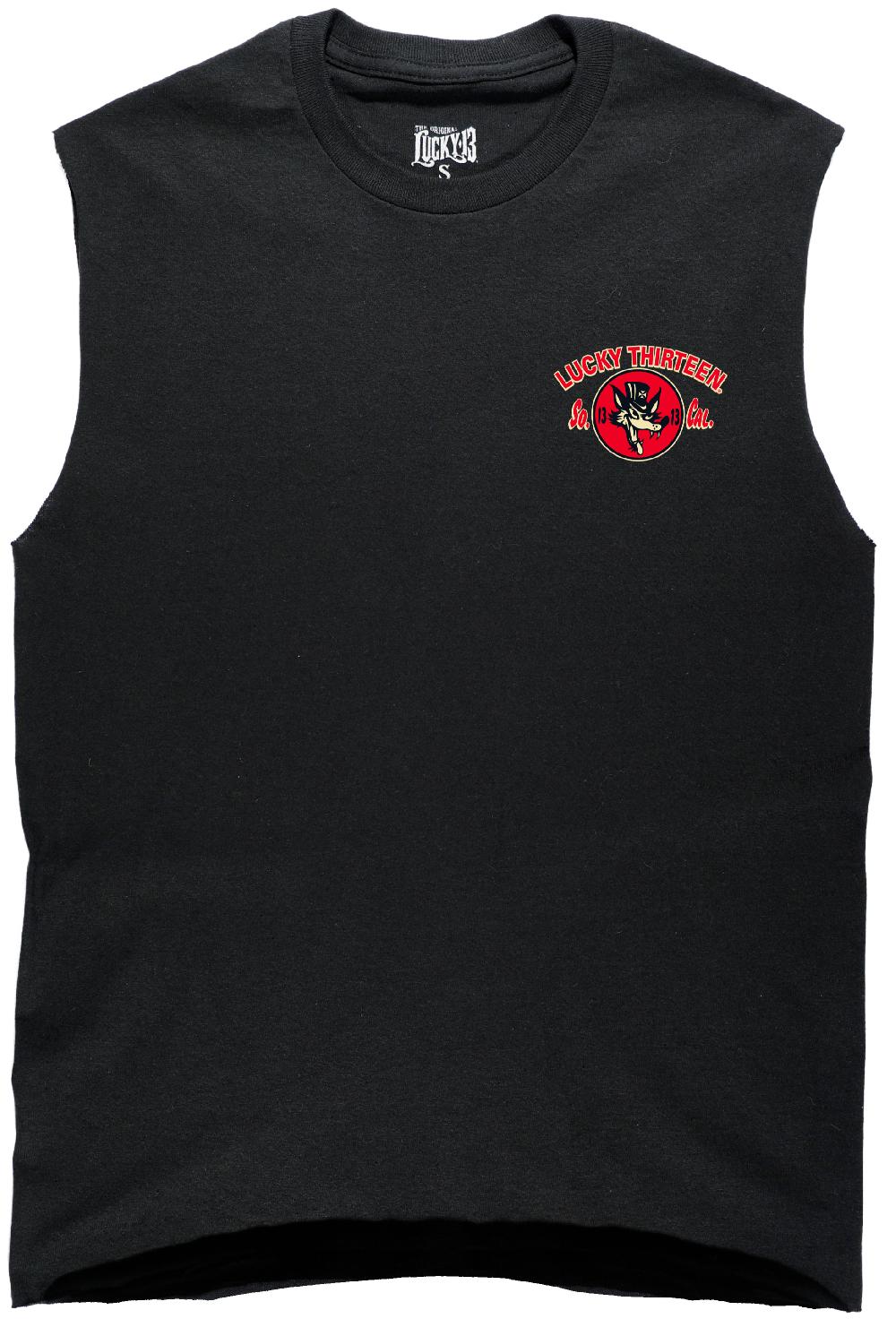 Lucky 13 The WOLFY Custom Women’s Muscle Tee Black – Lucky13apparel