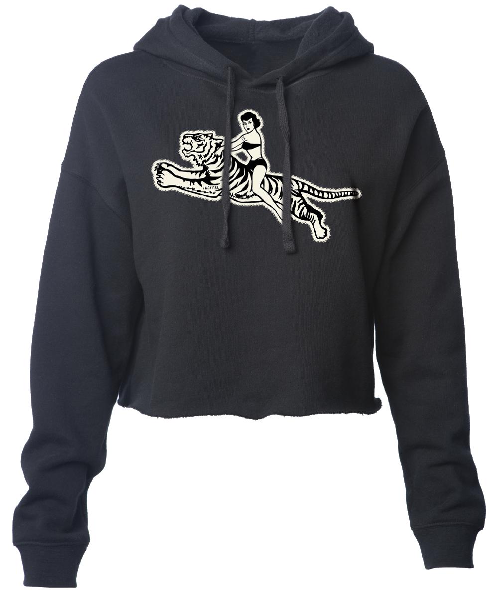 lucky 13 UNLEASHED Cropped Lightweight Hoodie Sweatshirt by Lucky 13 Black – Lucky13apparel