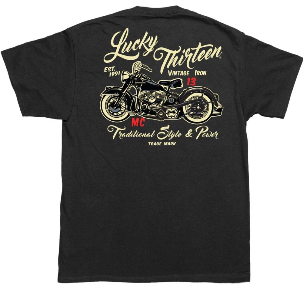 lucky 13 VINTAGE IRON Mens Short Sleeve Tee Shirt By Lucky 13 Black – Lucky13apparel