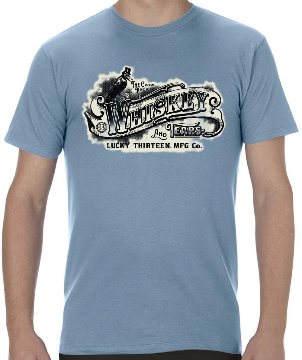 Lucky 13 WHISKEY CROW Mens Short Sleeve Slim Fit Tee Shirt By Lucky 13 Slate – Lucky13apparel
