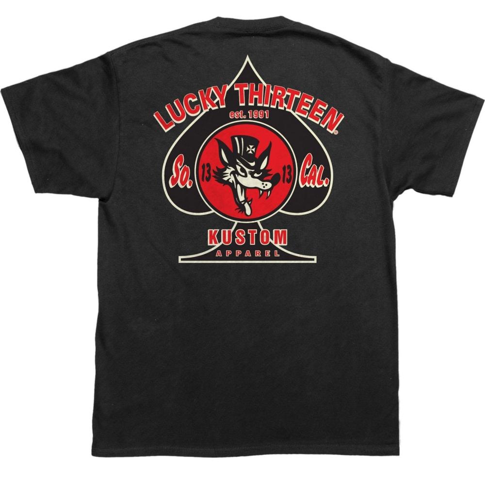 lucky 13 Wolfy Mens Short Sleeve Tee Shirt By Lucky 13 Black – Lucky13apparel