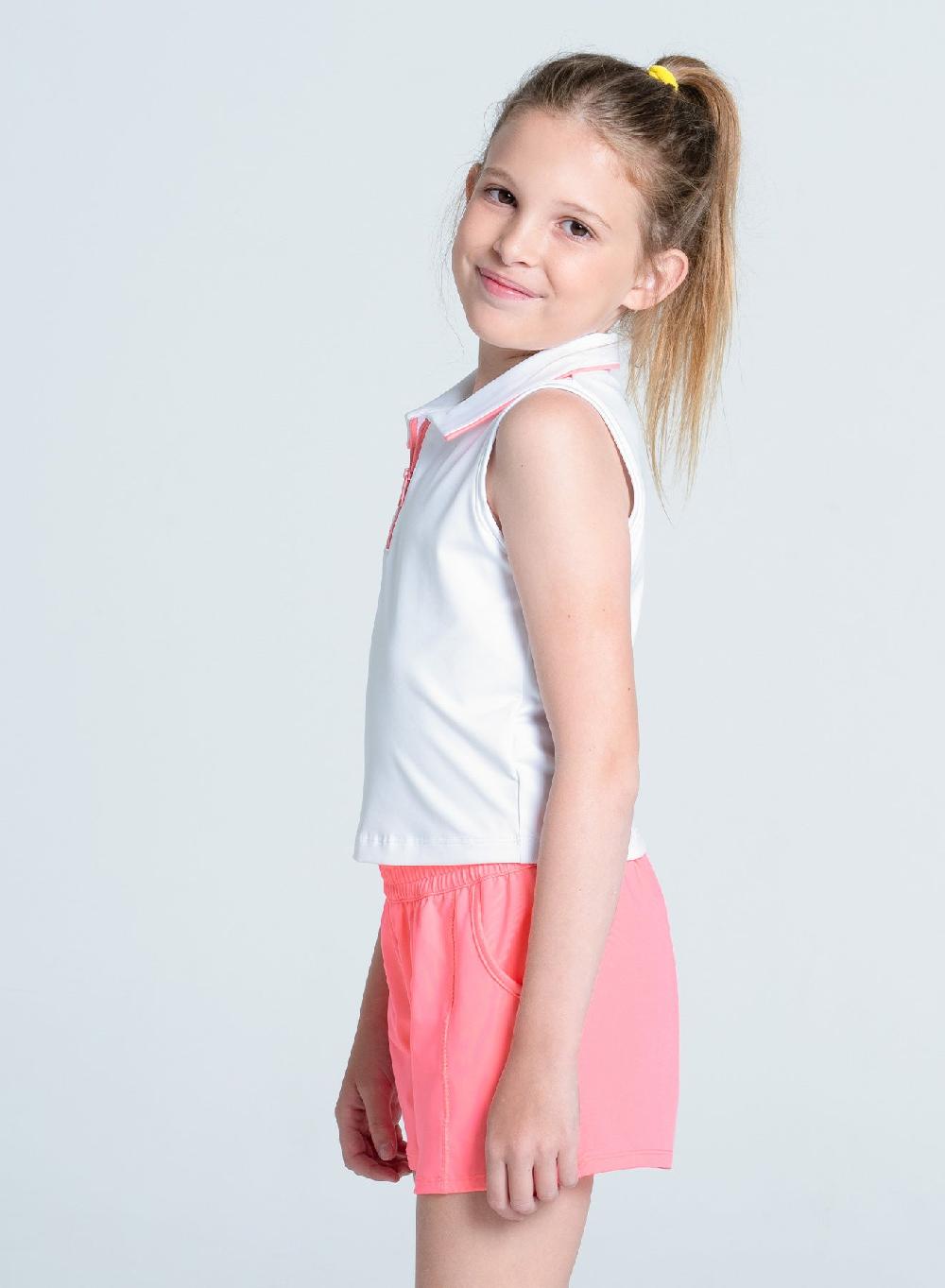 Lucky In Love Club Zip Sleeveless Polo