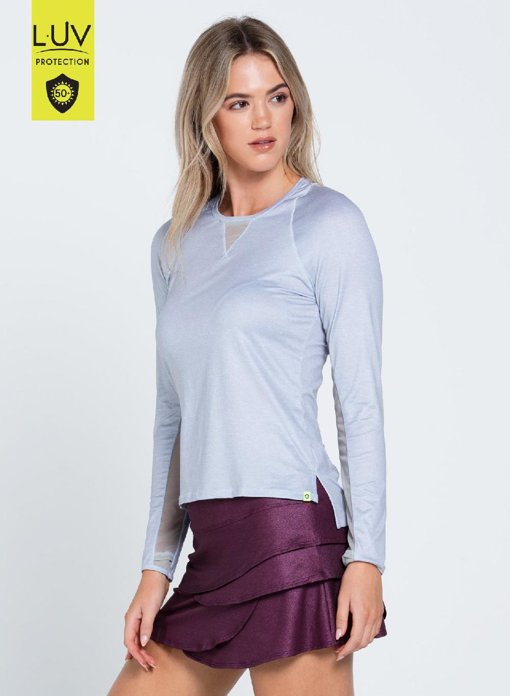 Lucky In Love Heather High Low Breezy Long Sleeve