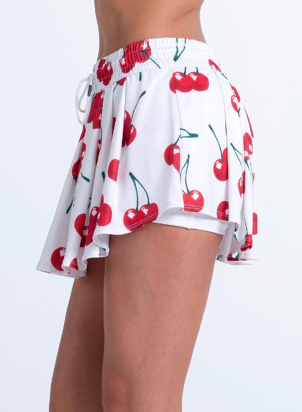 Lucky In Love High Waist Cherries On Top Skirt