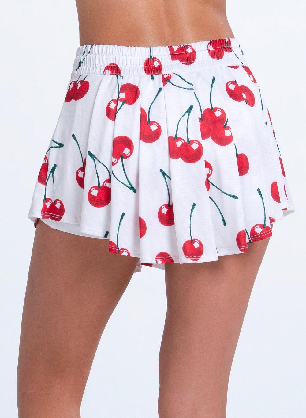 Lucky In Love High Waist Cherries On Top Skirt