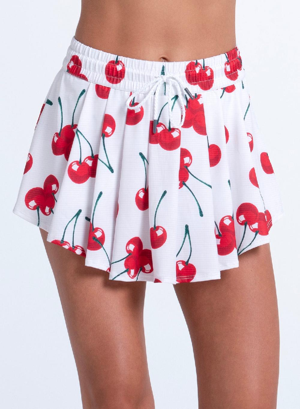 Lucky In Love High Waist Cherries On Top Skirt