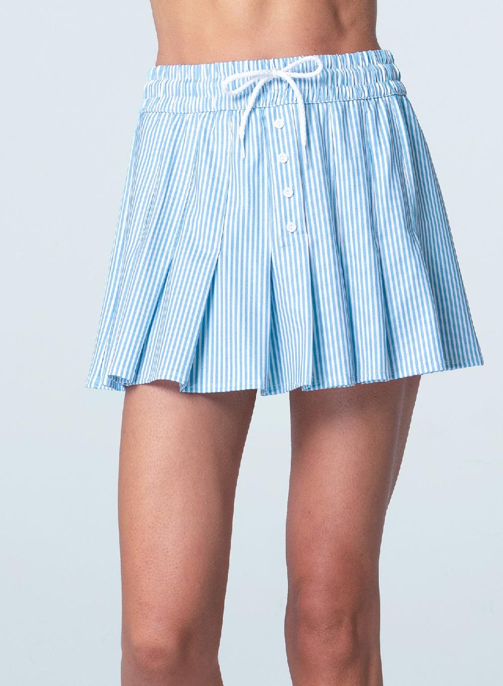 Lucky In Love High Waist Linen Stripe Skirt