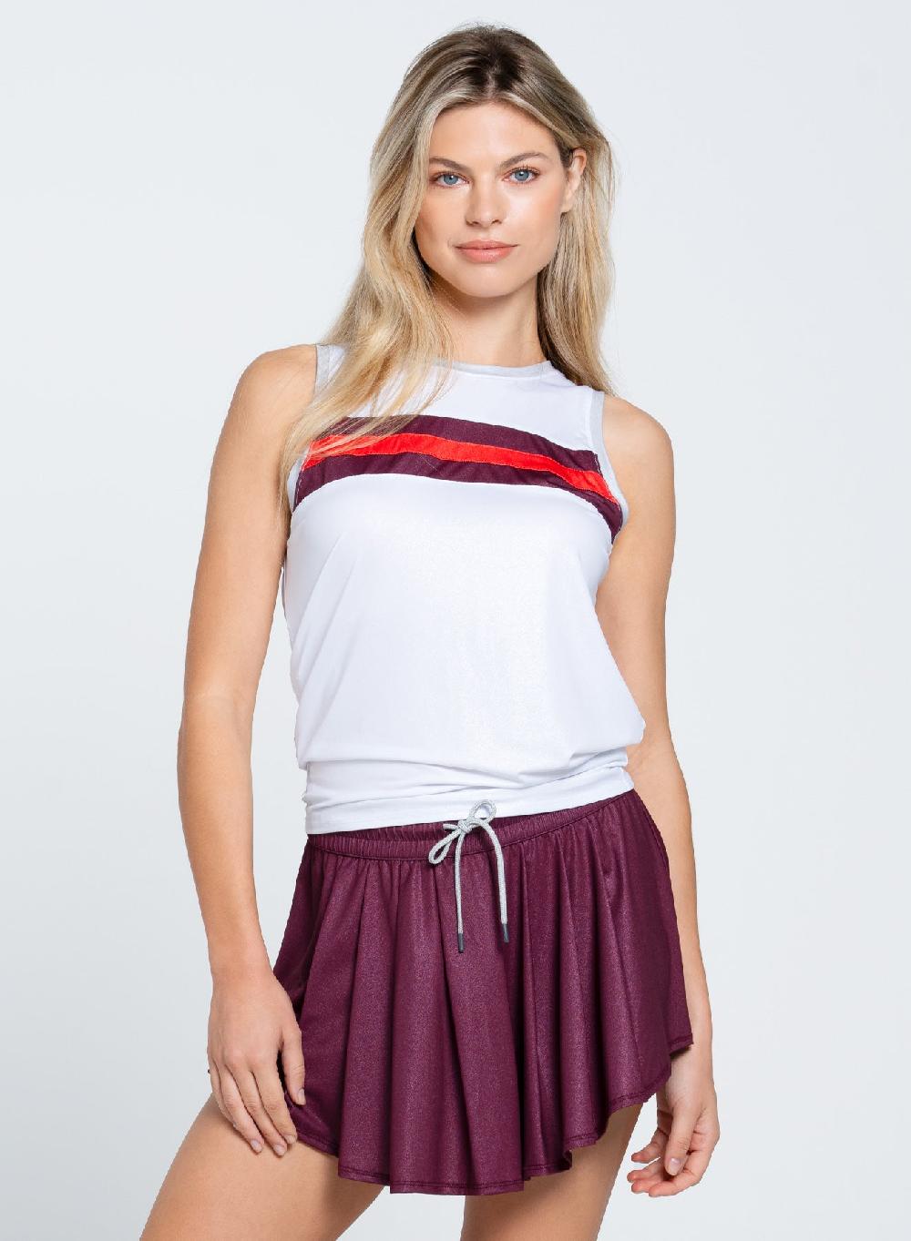 Lucky In Love Metallic Stripe Tie Back Tank