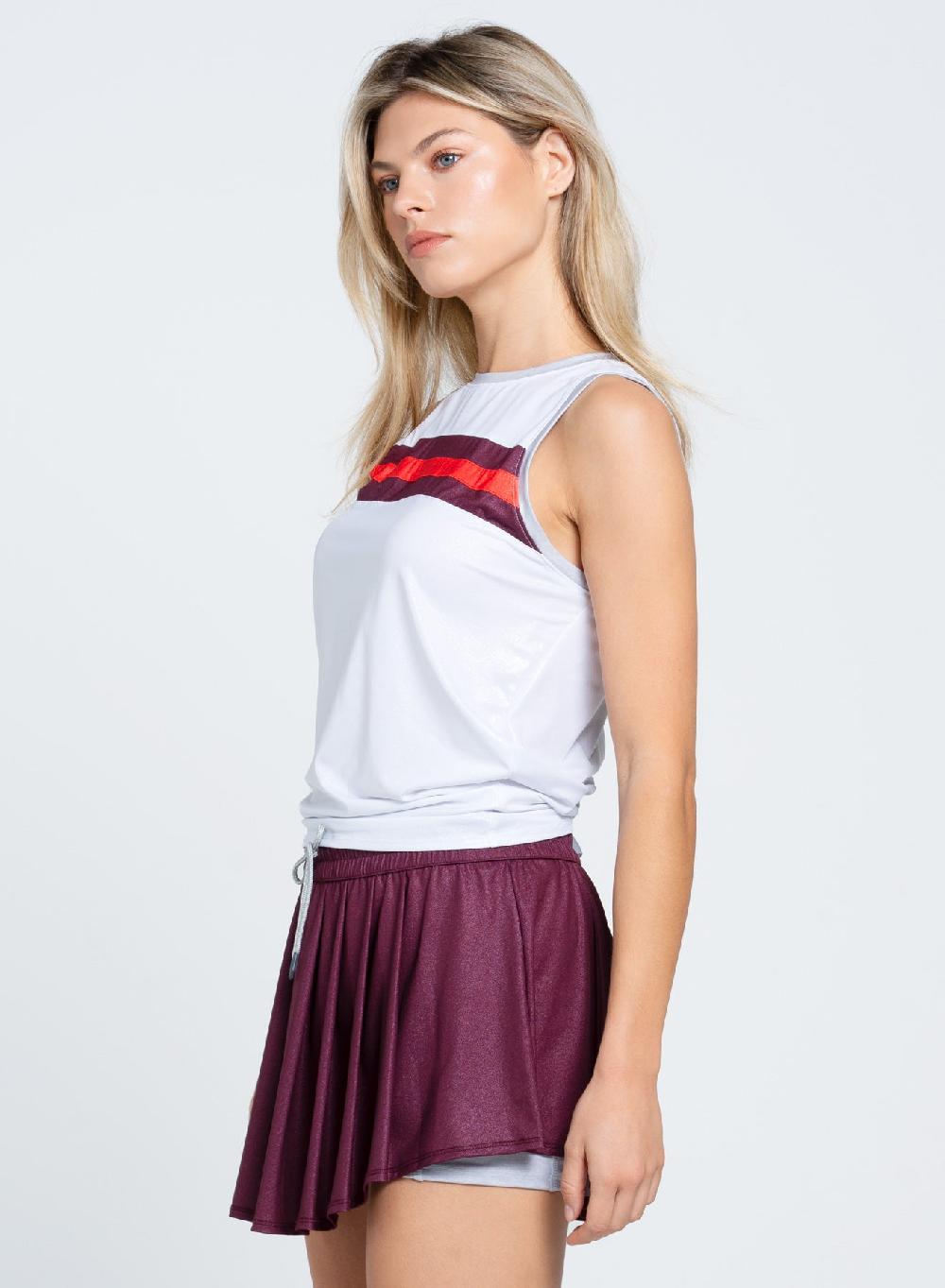 Lucky In Love Metallic Stripe Tie Back Tank