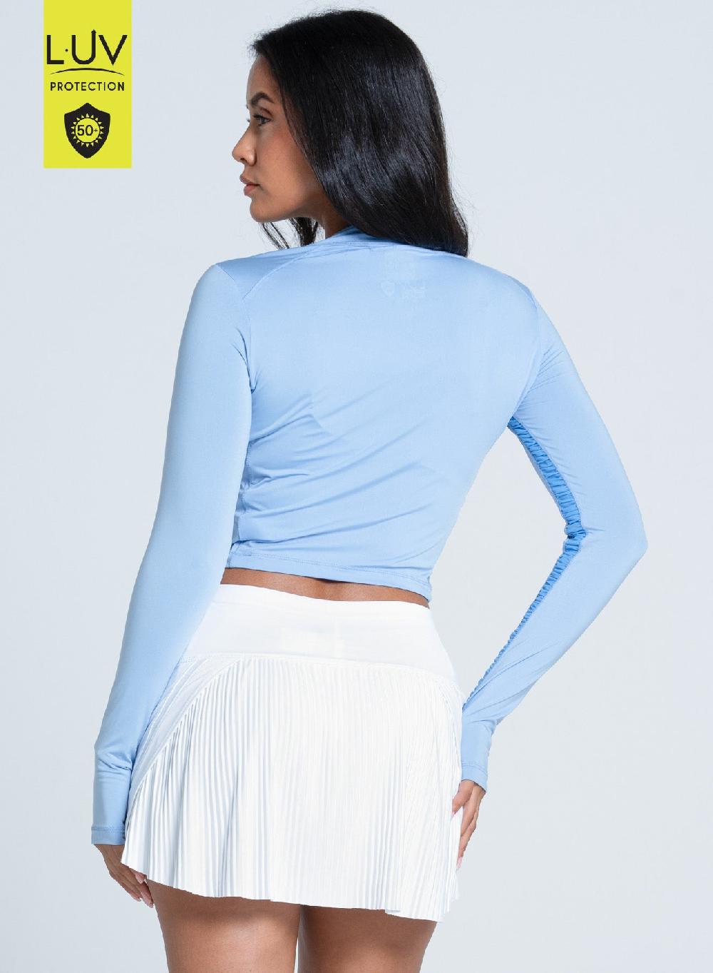 Lucky In Love Mock Neck Hip Fit Long Sleeve