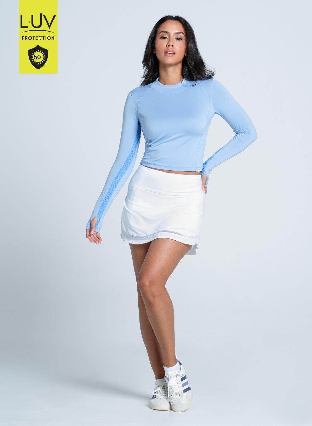 Lucky In Love Mock Neck Hip Fit Long Sleeve