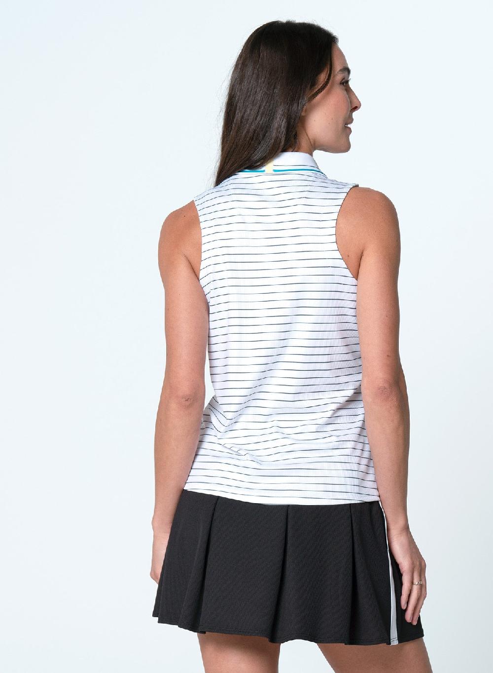 Lucky In Love Pinstripe Zip Tank