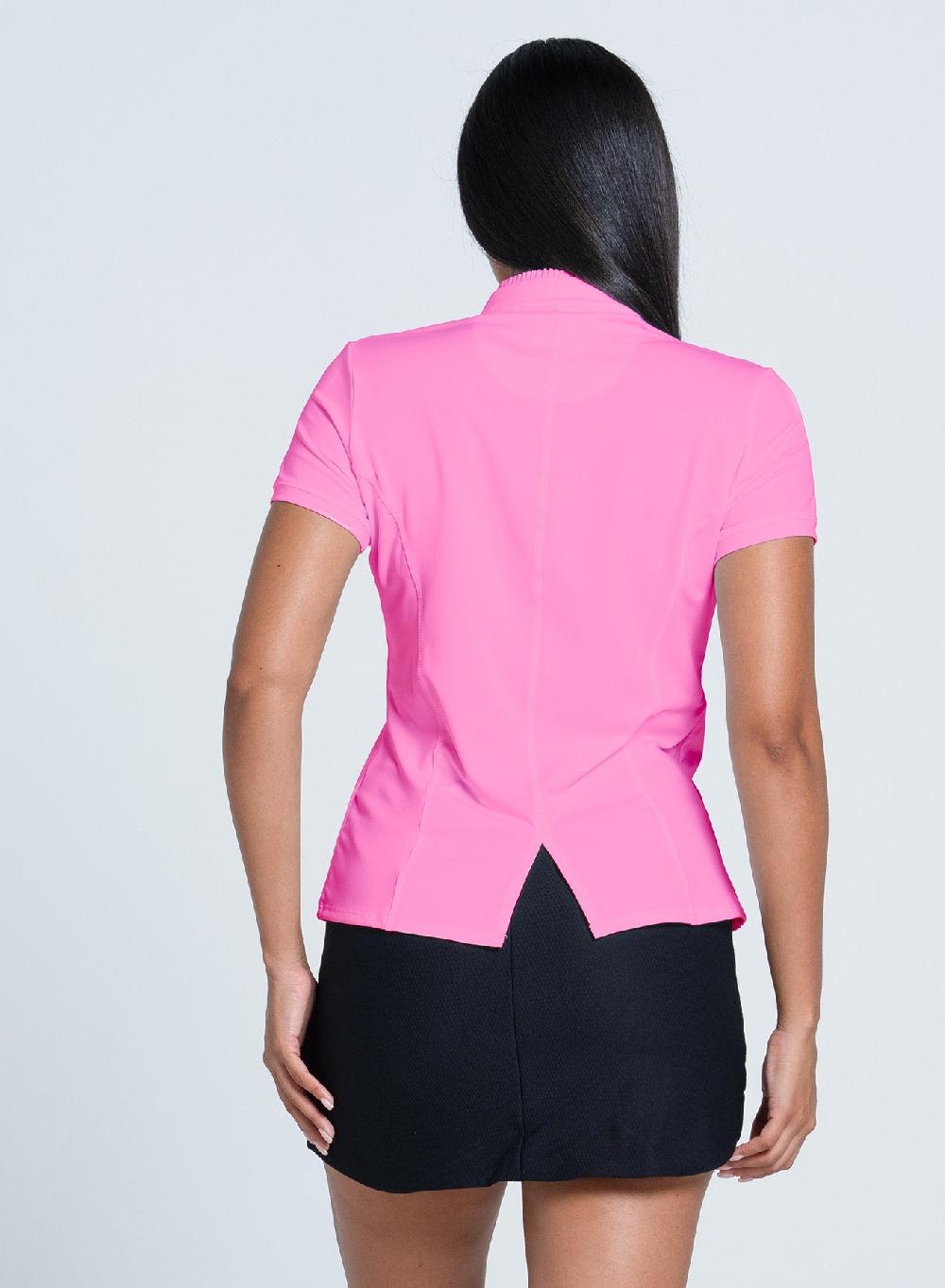 Lucky In Love Pleated Placket Short Sleeve