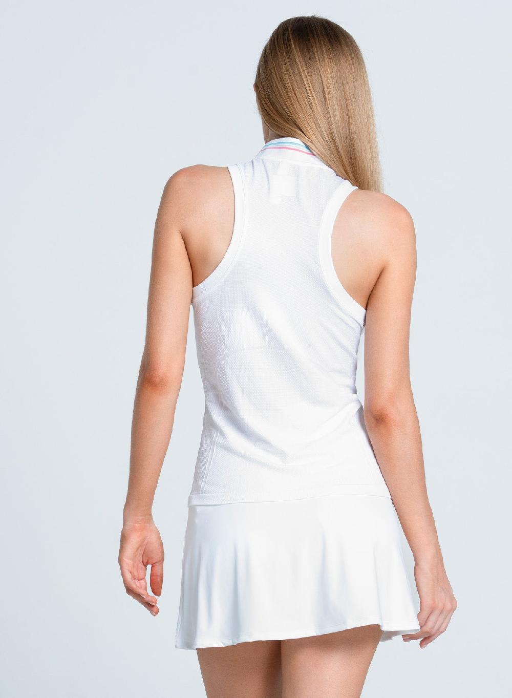 Lucky In Love Seamless Textured Sleeveless Polo