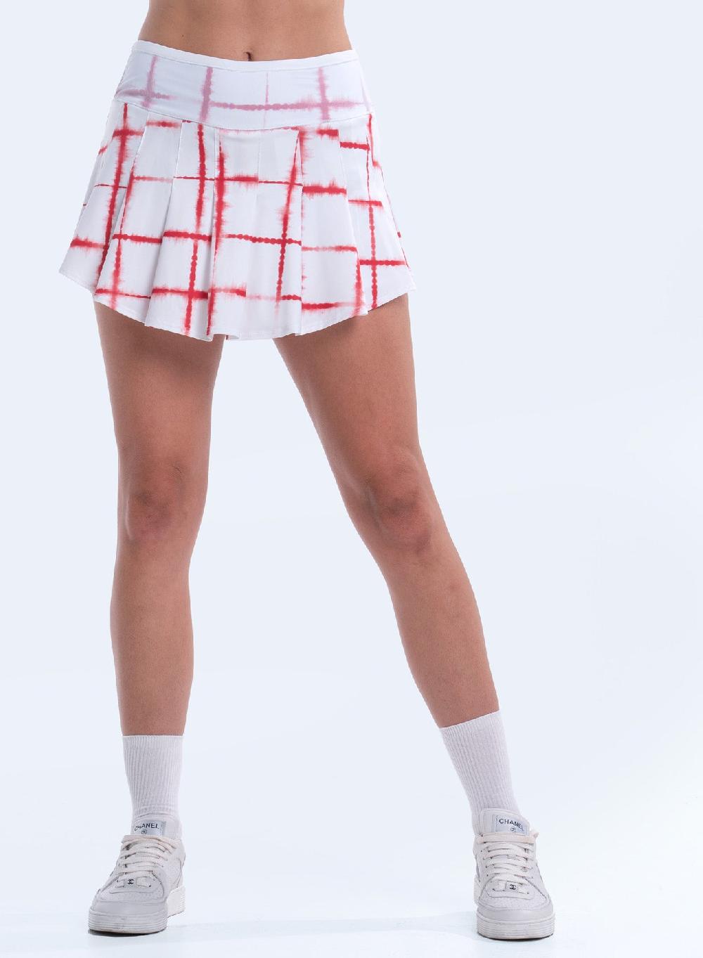 lucky in love Shibori Plaid Skirt