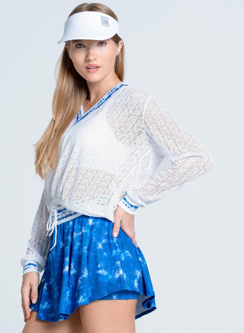 Lucky In Love Shibori Stripe Lace Pullover