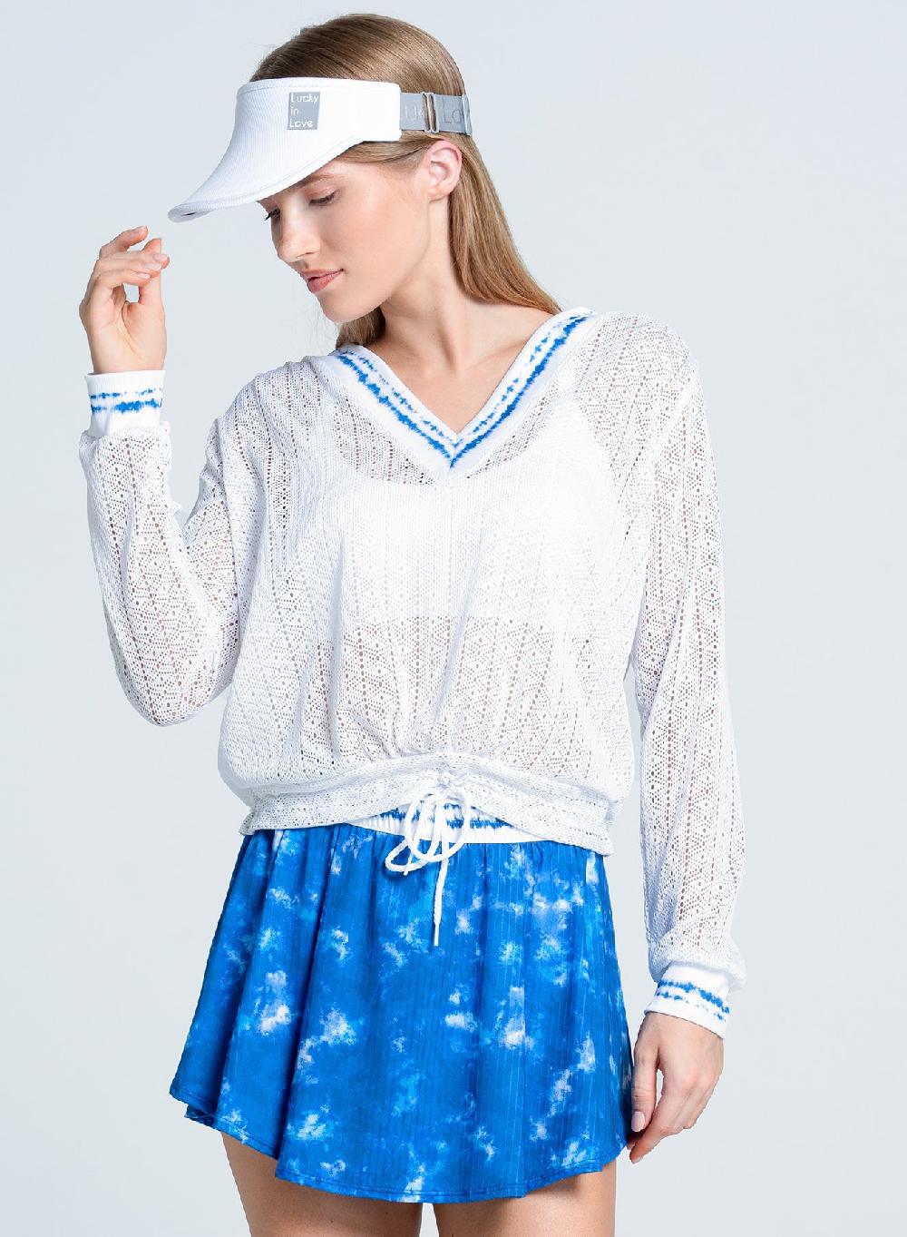 lucky in love Shibori Stripe Lace Pullover