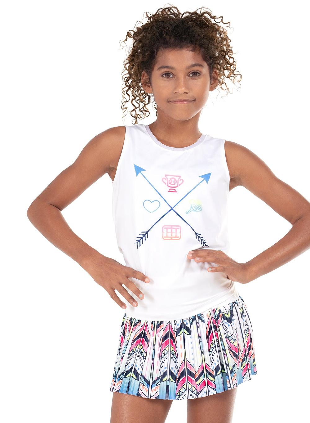 Lucky In Love Tennis Crew Tie Back Tank