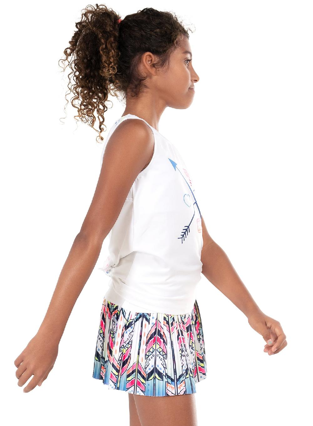 Lucky In Love Tennis Crew Tie Back Tank