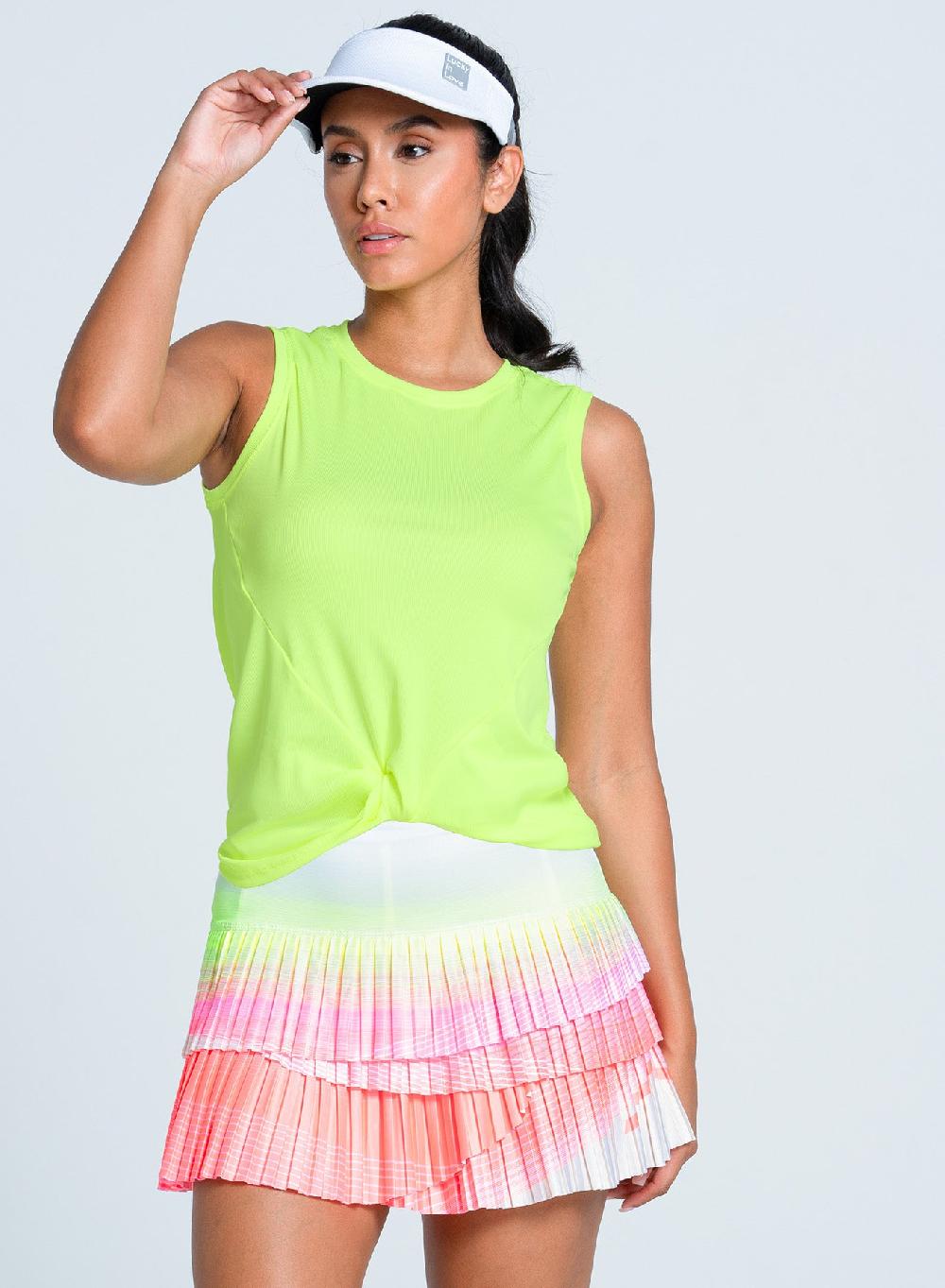 lucky in love Twist Front Tank