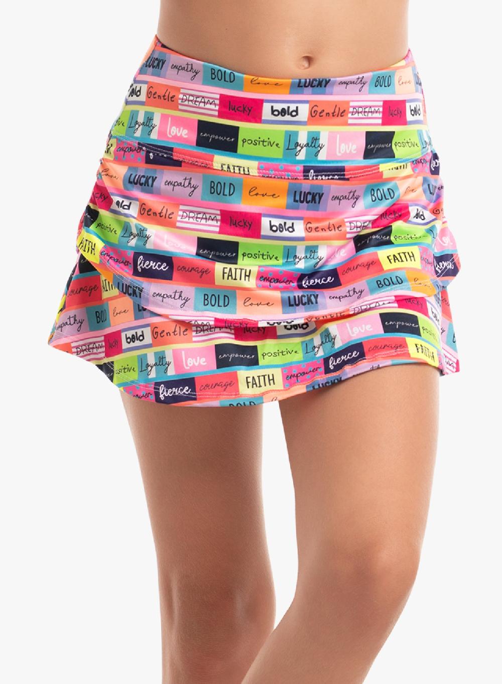 Lucky In Love Motivate Me Ruche Skirt W/back Pocket - Girls