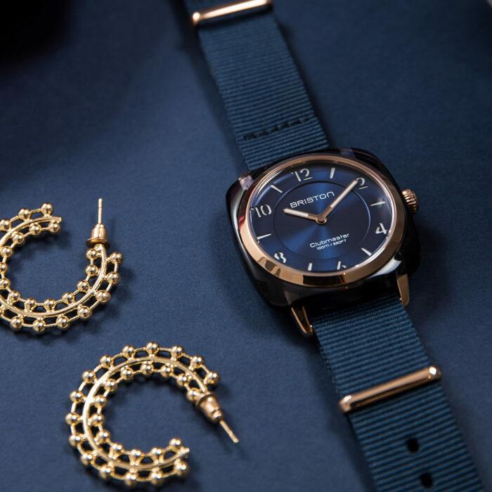 Lucky One Briston Clubmaster Chic Gold Midnight Blue Watch