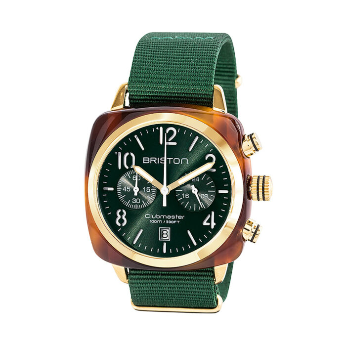 lucky one Briston Clubmaster Classic Gold Green Watch