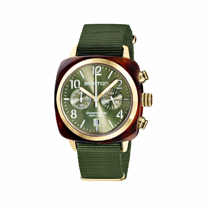lucky one Briston Clubmaster Classic Green Gold Watch