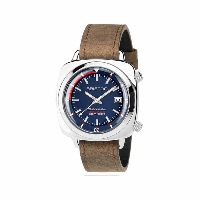 lucky one Briston Clubmaster Diver Leather Strap Watch