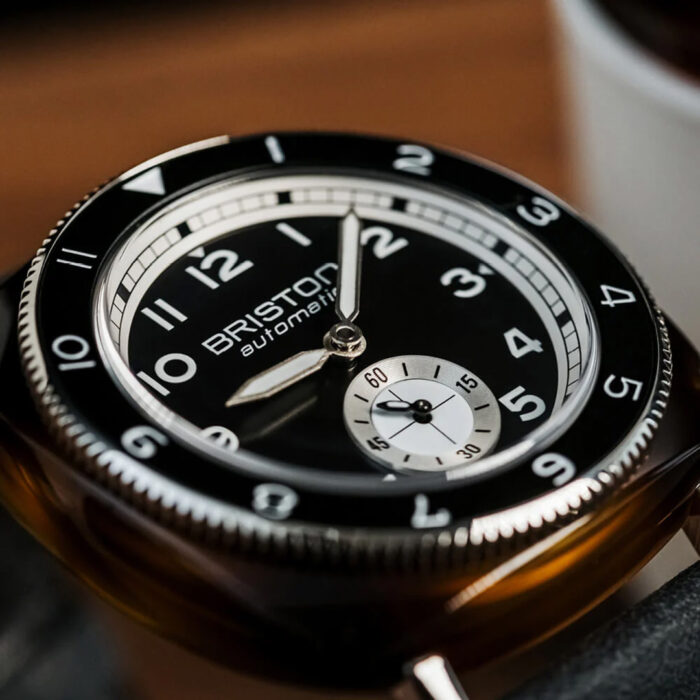 Lucky One Briston Clubmaster Legend Small Seconds Black Leather Watch